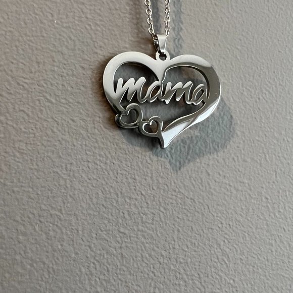 Celebrate MOM! Stainless Steel Mom Pendant and Chain Silver & Gold - Picture 4 of 5